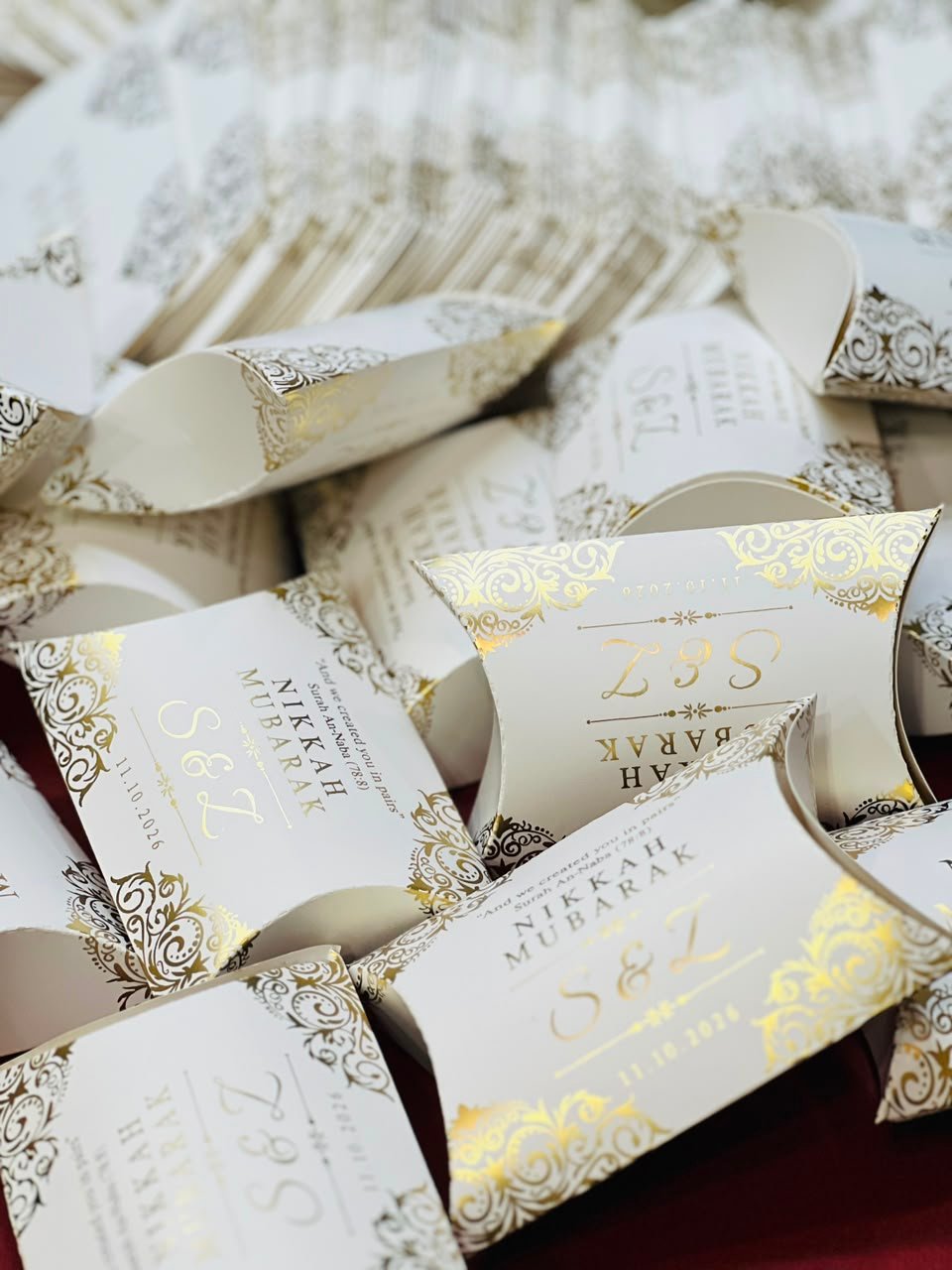 Elegant White & Gold Nikkah Favor/Bid Box