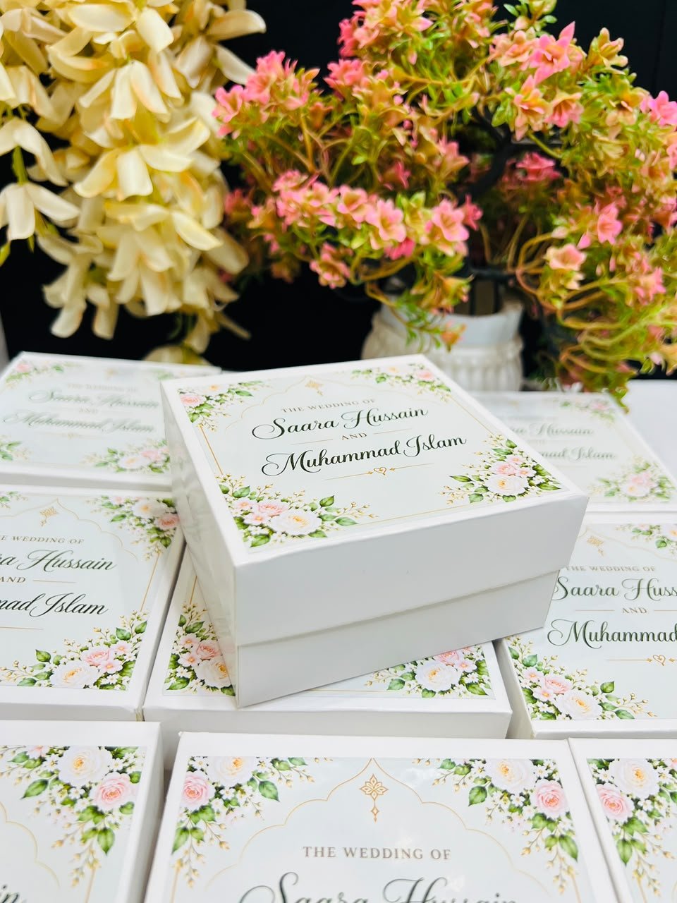 Custom 4×4 Methi Favor Box With Sticker Printing
