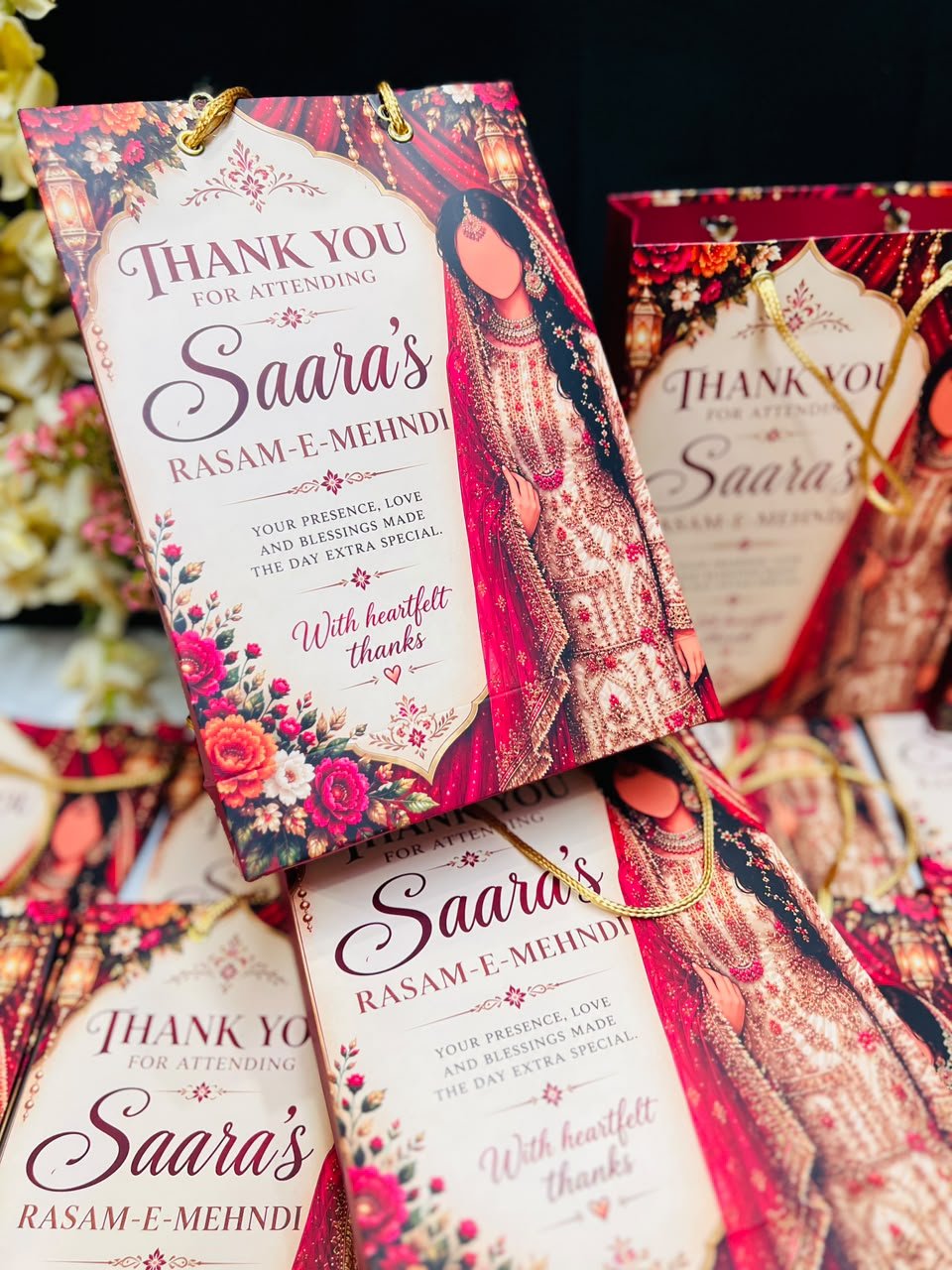 Premium 7×10 Matt Laminated Mehndi & Dholki Favor Bag